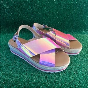 Iridescent Sandals from Time and Tru